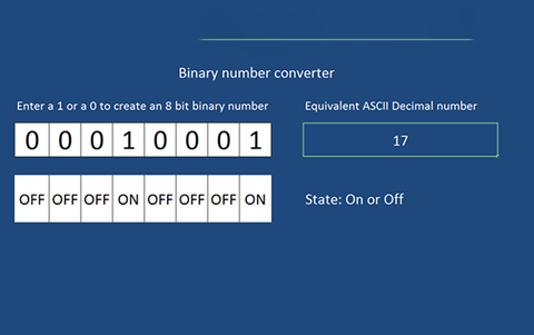 Creating my own spreadsheet to convert binary to decimal Image