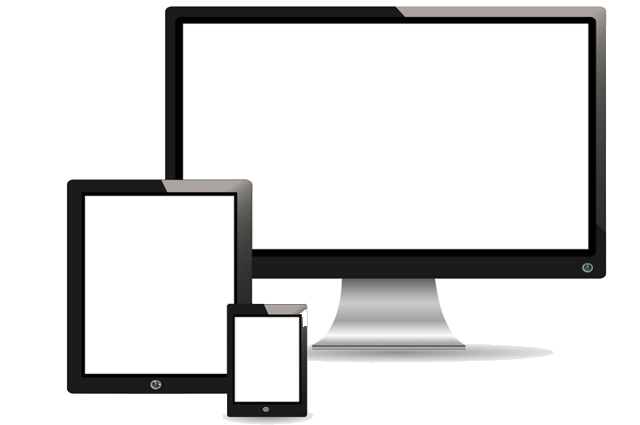 Image of a computer, tablet and phone