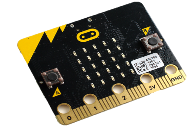 Photograph of a BBC micro:bit device