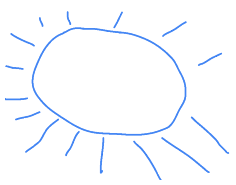 Personal line drawing of the sun