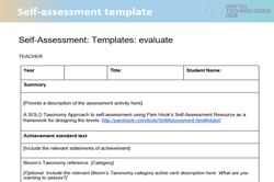 Self-assessment template Image
