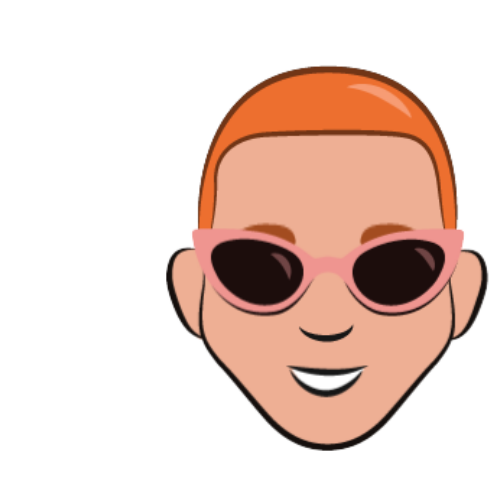 Red-haired man with pink sunglasses