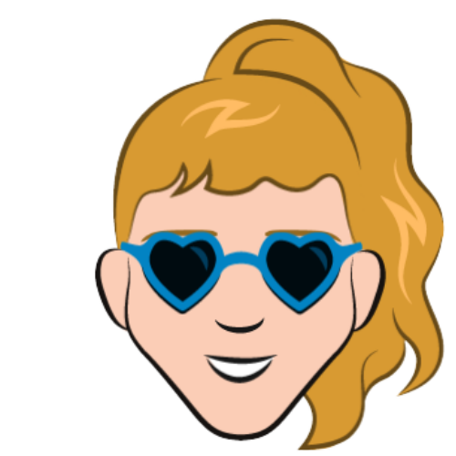 Blonde-haired woman with blue sunglasses