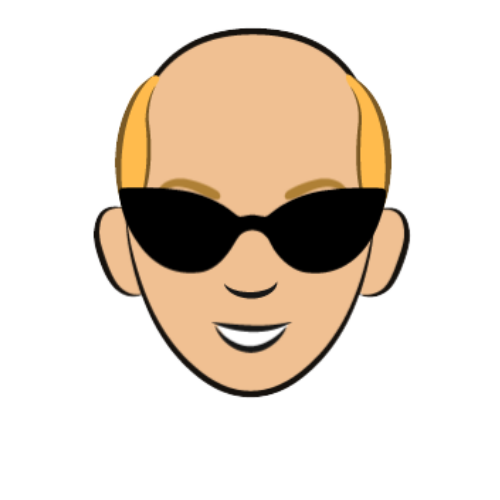 Balding man with blonde hair and sunglasses