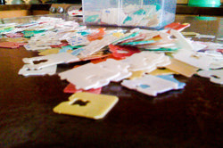 Exploring patterns and data with bread tags and plastic lids (Years F-2) Image