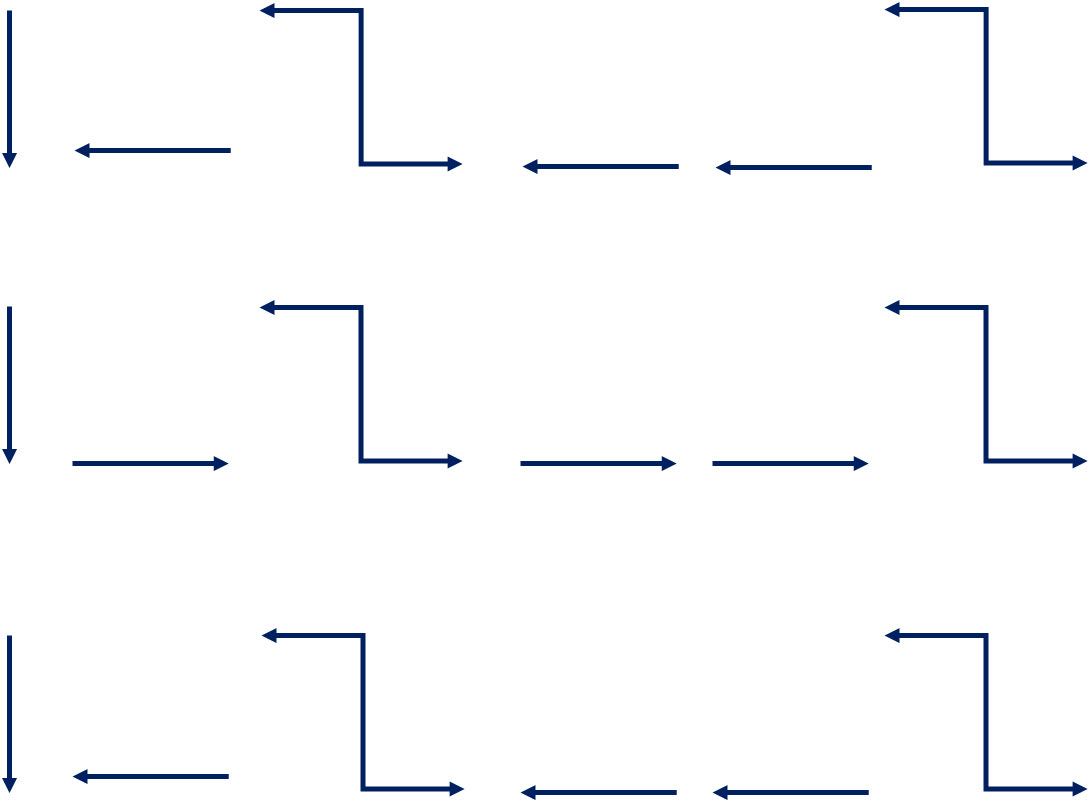 Sample program showing arrows pointing in different directions.