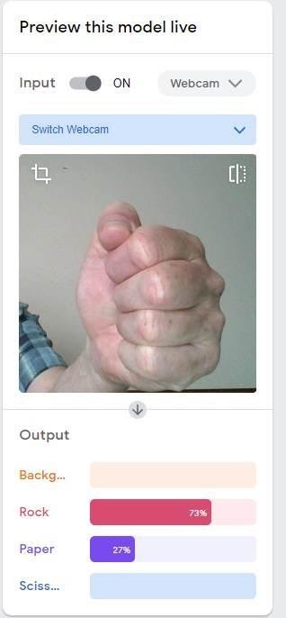 A hand correctly modelling the rock symbol