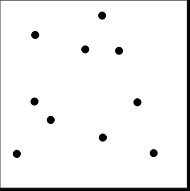 Image of a white square with ten dots randomly scattered throughout.