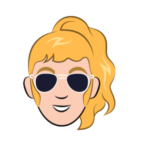 Blonde-haired female with ponytail and sunglasses