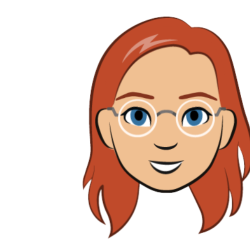 Red-haired girl with white glasses