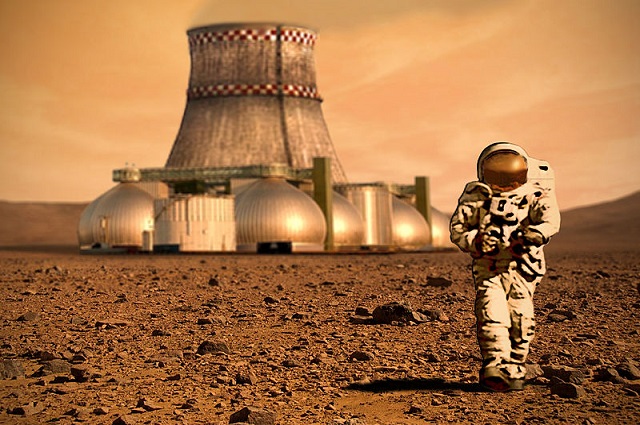 Decorative image of an astronaut on Mars