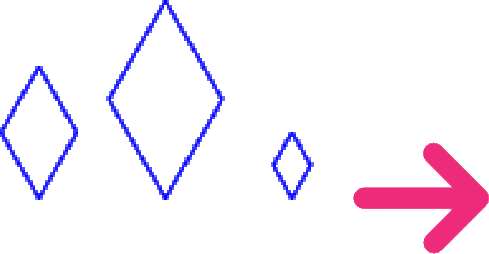 Image of three diamonds and an arrow
