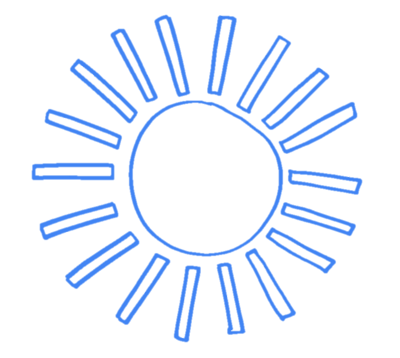 AI line drawing of the sun