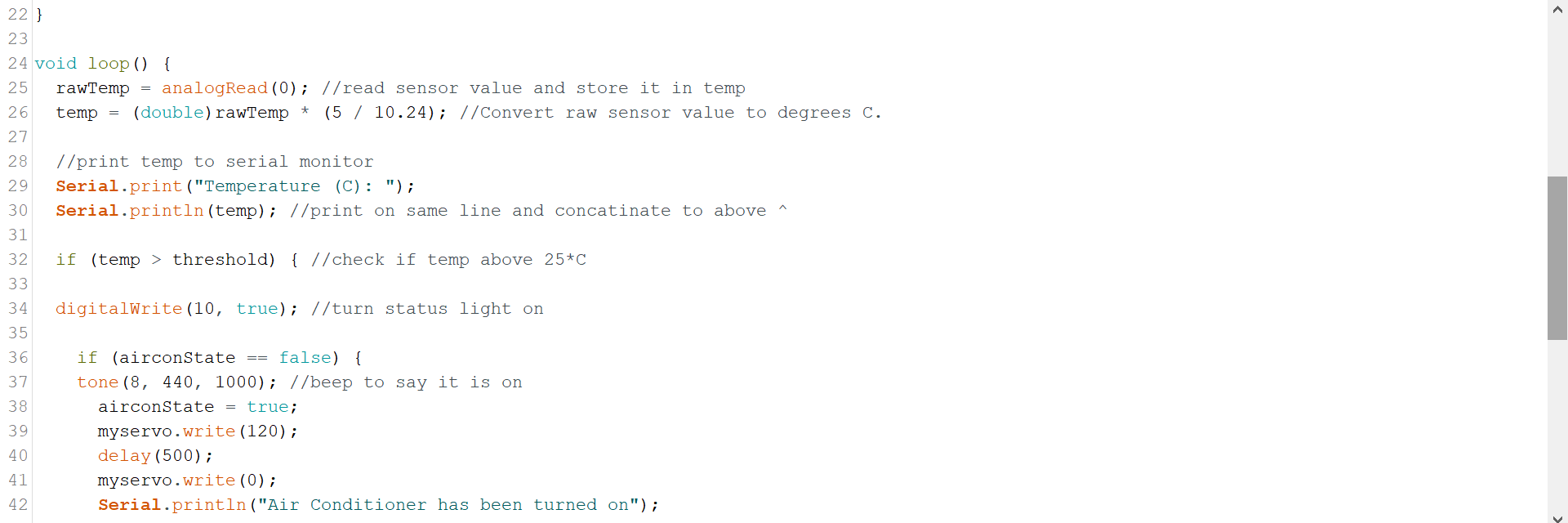 Extensive code for the Hot Bot program, picture 2, lines 22-42. The code is too small to read.