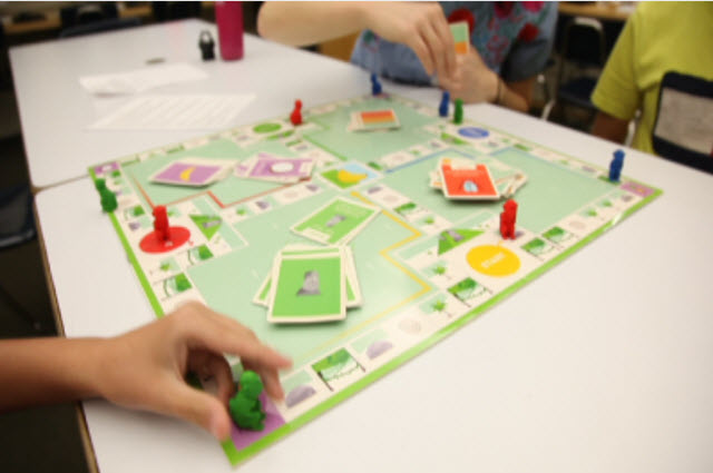 Image of students playing board game